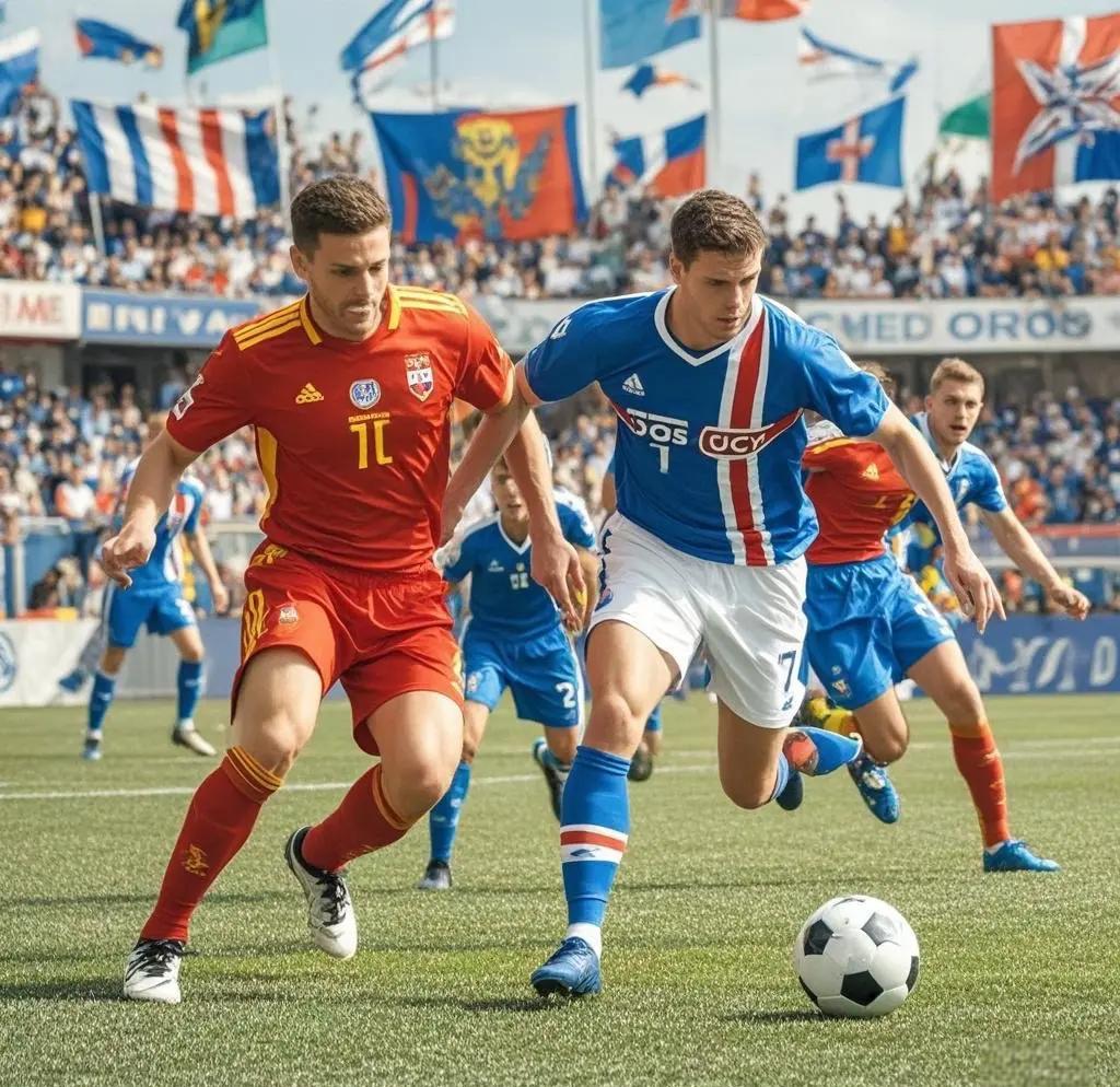 冰岛队在欧洲足球选拔赛中进行战斗 冰岛队在欧洲足球选拔赛中进行战斗